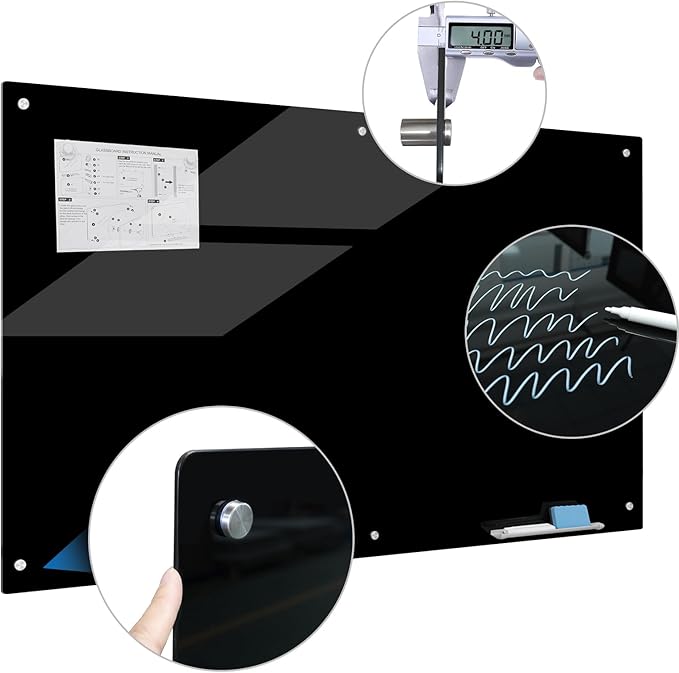 Magnetic Glass Writeboard 72"x48" Premium Tempered Dry Erase Boards Wall - Image 2