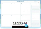 PAPERAGE To Do List Notepad & Weekly Planning Pad, 60 Sheets, 6.5 in x 9.5 in, Undated Weekly Planner & To Do List Notebook for Work, Home Office & School, (Blue)