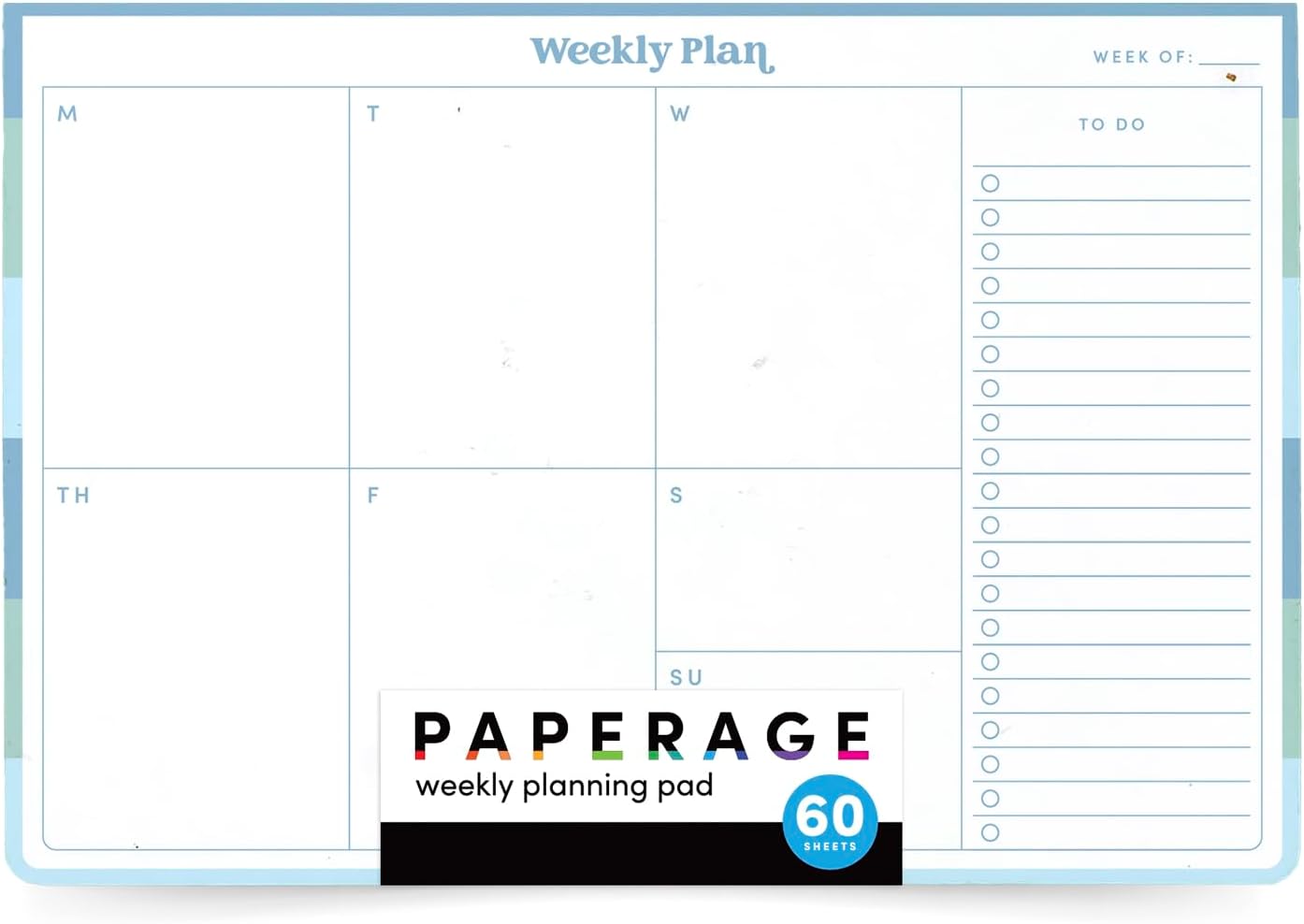 PAPERAGE To Do List Notepad & Weekly Planning Pad, 60 Sheets, 6.5 in x 9.5 in, Undated Weekly Planner & To Do List Notebook for Work, Home Office & School, (Blue)