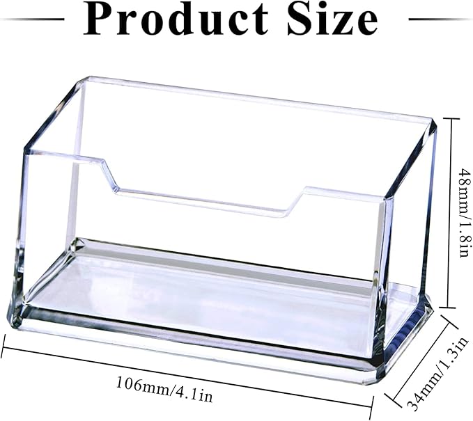 Meschett 3 Pack Clear Acrylic Business Card Holder, Name Card Organizer - Image 2