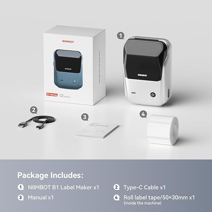 NIIMBOT B1 Label Maker with Tapes, 2 Inch Portable Thermal Label Printer - Image 9