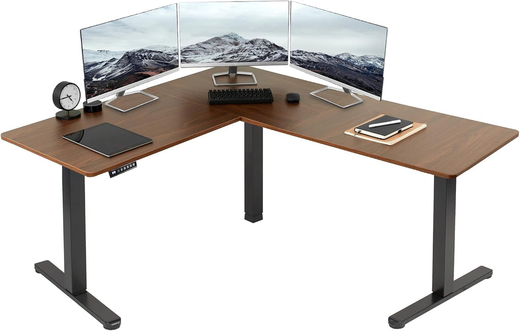 VIVO Electric Corner 63 x 55 inch L-Shaped Standing Desk, Memory Height