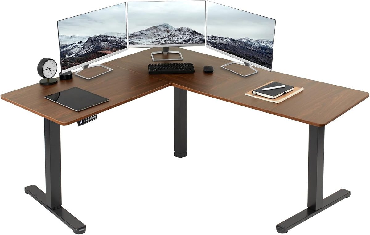 VIVO Electric Corner 63 x 55 inch L-Shaped Standing Desk, Memory Height
