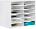 PAG Countertop Mail Sorter Organizer, Wooden Literature Organizer, Student by PAG