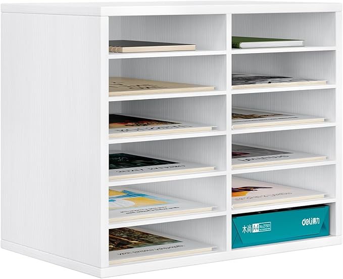 PAG Countertop Mail Sorter Organizer, Wooden Literature Organizer, Student by PAG