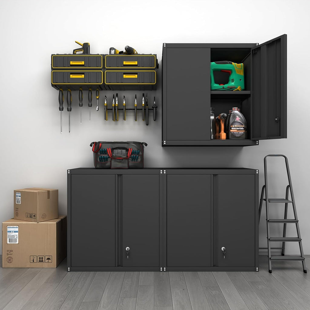 greatmeet locking metal garage wall cabinet with doors, main product view