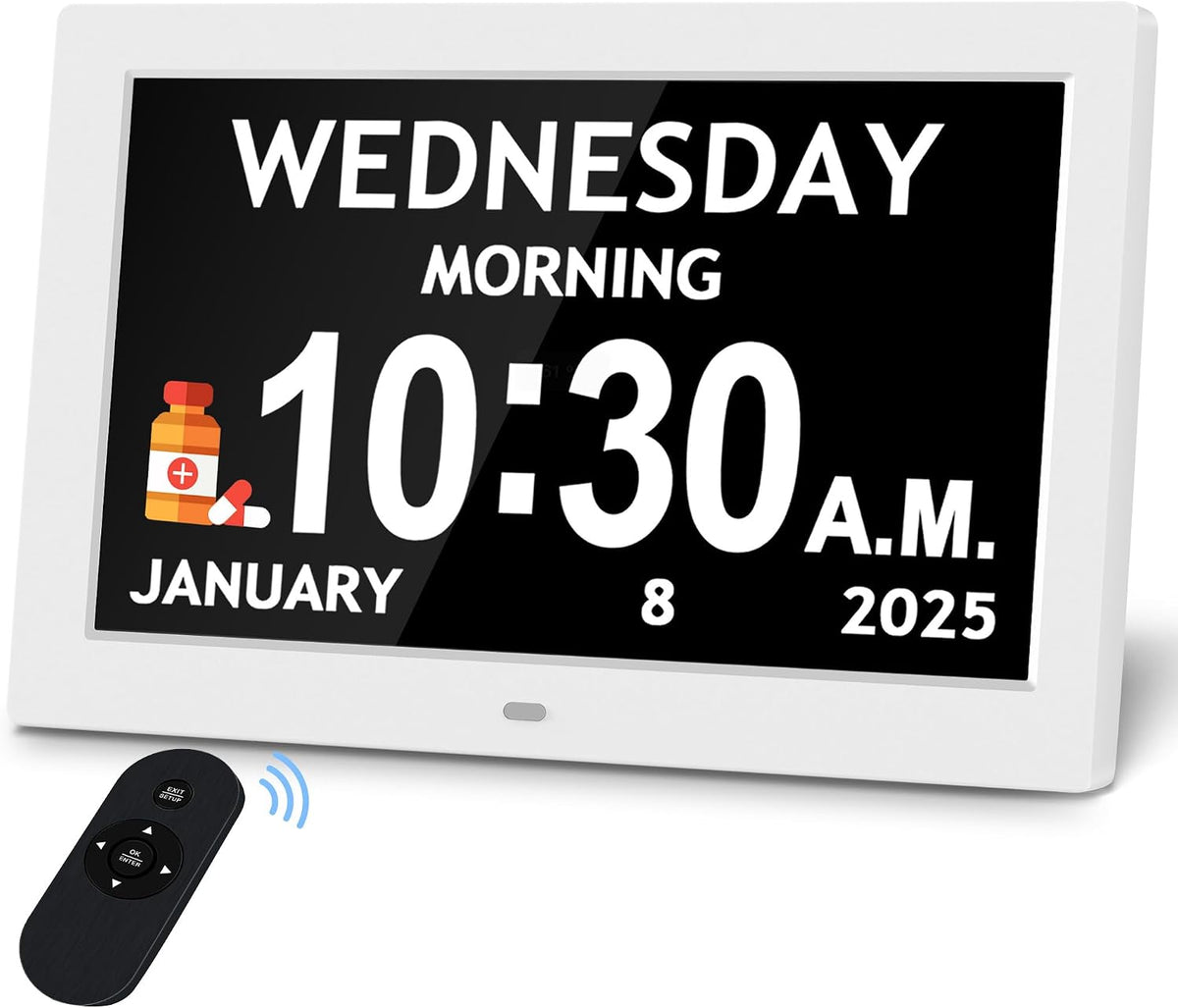 10.1'' Digital Clock, 1280*800p HD Extra Large Display, Dementia Clock