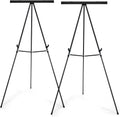 63 1/2'' Aluminum Flip Chart Easel Stand, Black,2 Pack | Presentation Easel with Adjustable Floor for Boardroom, Whiteboard, Paper Pads, Signage