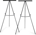 63 1/2'' Aluminum Flip Chart Easel Stand, Black,2 Pack | Presentation Easel with Adjustable Floor for Boardroom, Whiteboard, Paper Pads, Signage