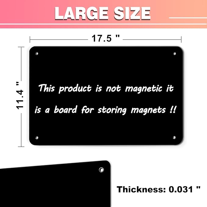 4 Pack Black Magnetic Board, 17.5" x 11.4" Magnet Bulletin Board to Display - Image 2