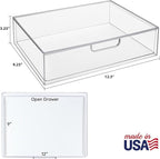 STORi STAX Plastic Stackable Organizer Drawer in Clear | 12.5-inches Wide | - Image 3