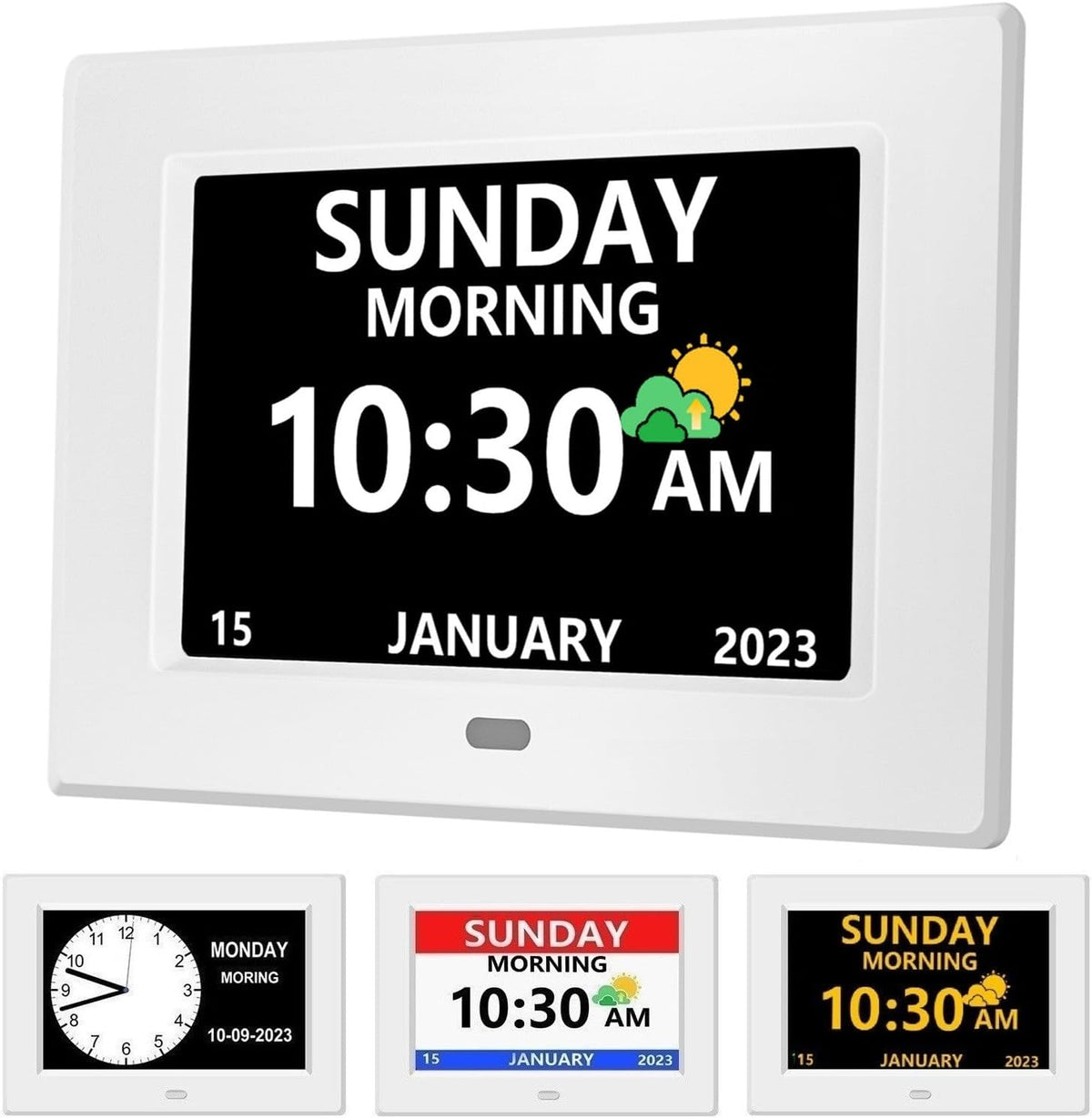 mrchydz 7 inch large display digital clocks alzheimer's, front angle view