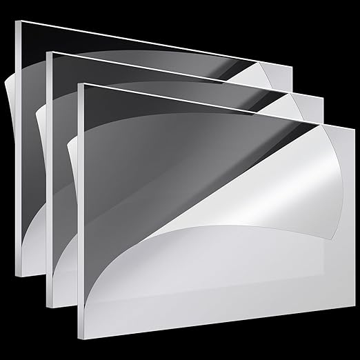 Roowest 3 Pcs 24 x 28 Inch, 1/4 Inch Thick Clear Acrylic Sheets Plastic Panels by Roowest