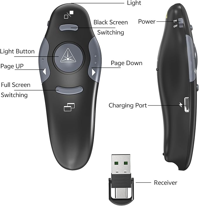 Presentation Clicker with 2 Cases Storage: PowerPoint Wireless Presenter - Image 7