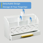 ZALIOJI Wooden Desk Organizer Mail Organizer Countertop, Desktop Organizer Mail - Image 3