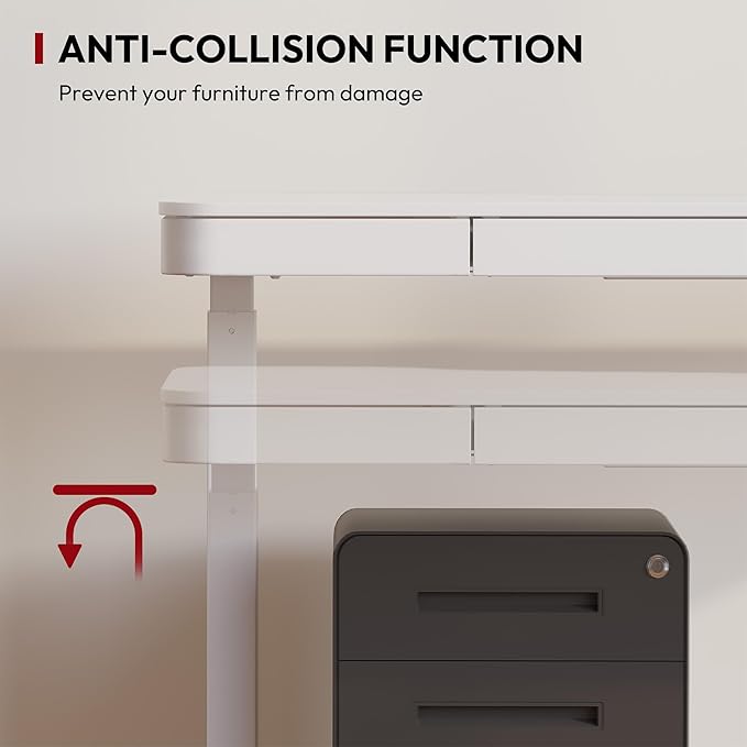 SANODESK Standing Desk with Drawer, Electric Height Adjustable Home Office Desk - Image 7