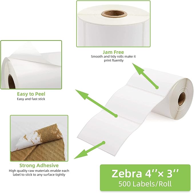 4" x 3" Direct Thermal Labels, Thermal Printer Labels - Image 4