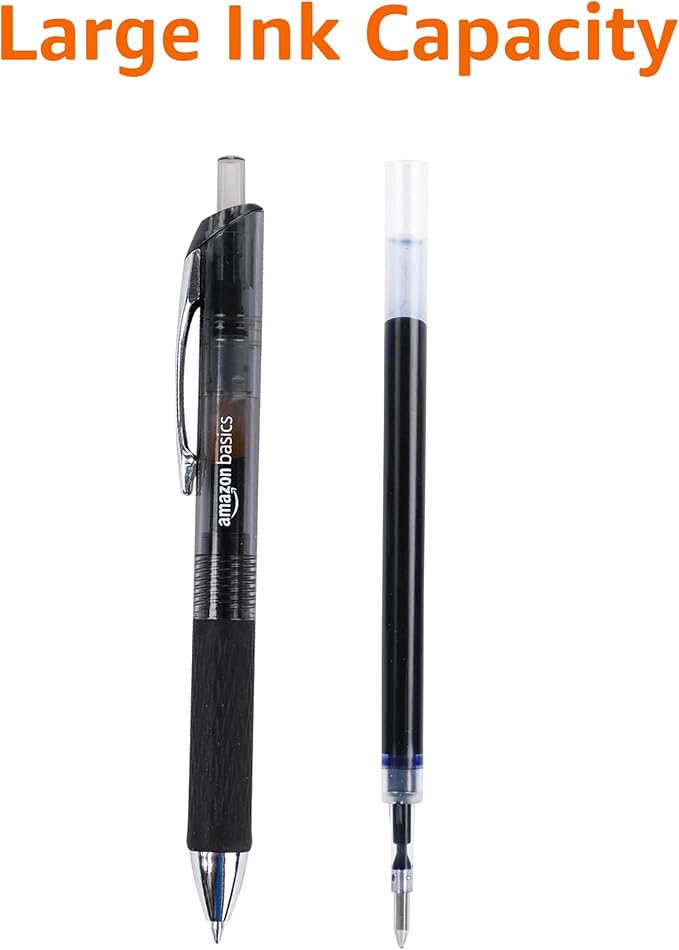 Amazon Basics Gel Pens Fine Point Smooth Writing Pens, Retractable, 12 Pack - Image 5