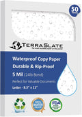 TerraSlate Waterproof Paper, 5 MIL 8.5” x 11”, Laser Printer & Copy Machine by TerraSlate
