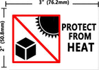 Protect from Heat Caution Labels,Shipping Warning Stickers for Package Boxes,2x3 Inch 300 Pcs Per Roll