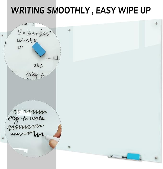 Gooderboard Glass Magnetic White Board – 72 x 48 Inches Dry Erase Frameless - Image 4