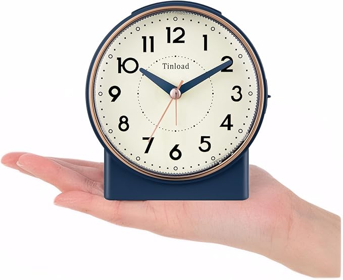 Tinload 4.3" Retro Analog Alarm Clock, Vintage Decor, No Ticking Silent - Image 3