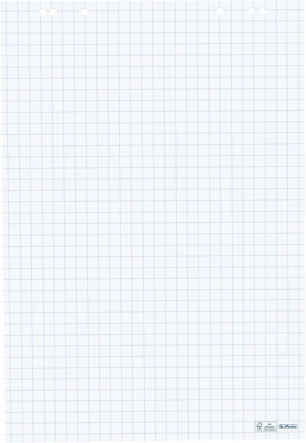 herlitz 68x99cm Squared Recycled Paper 20 Sheet Flipchart Pad(pack of 5)