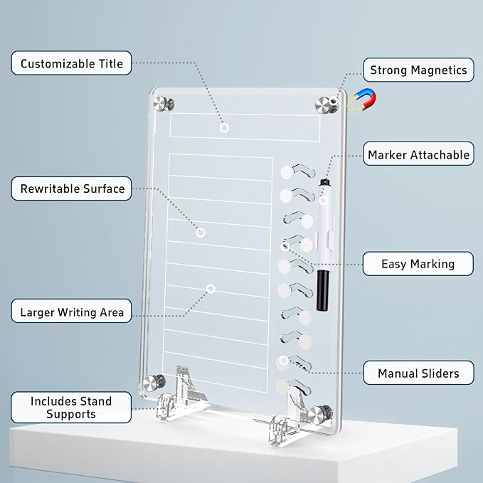 NiHome Acrylic Magnetic to Do List Planning Board - Image 3