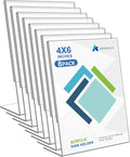 DESONAUT 8Pack Slanted Back Acrylic Sign Holder 4 x 6Inches，Clear Plastic Sign by DESONAUT
