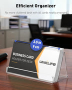 Uniclife 4 Pack Acrylic Business Card Holder - Image 2