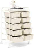 GOFLAME 10-Drawer Rolling Storage Cart, Art Craft Storage Organizer on Wheels