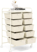 GOFLAME 10-Drawer Rolling Storage Cart, Art Craft Storage Organizer on Wheels by GOFLAME