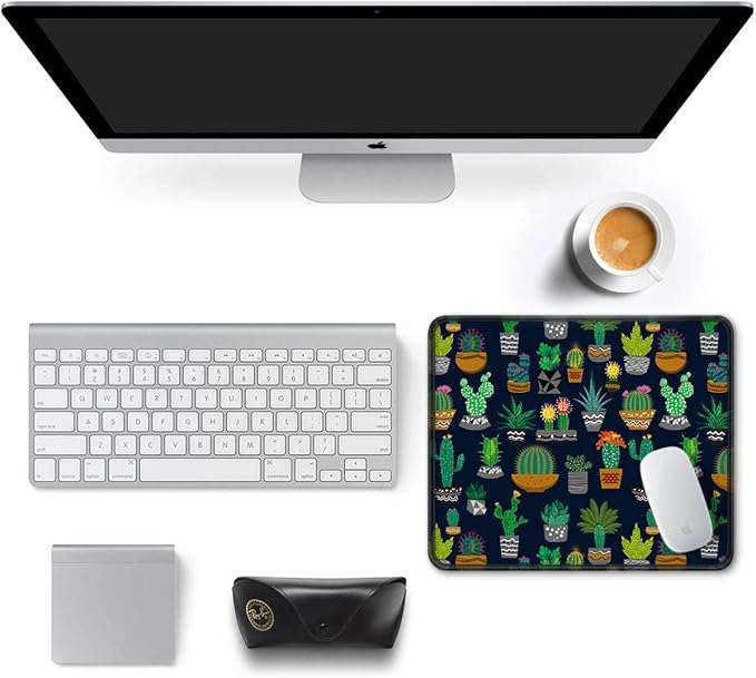 Auhoahsil Mouse Pad, 12 x 10 in Cactus Theme Computer Mouse Pad - Image 3