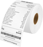 Cruxer Continuous Receipt Paper Compatible for Dymo 30270 2-1/4" x 249ft | A30270 (57mm x 76m) Non-Adhesive White Thermal Paper for Label Writer 300 310 320 330 400 Duo 450 Twin Turbo Printer, 1 Roll