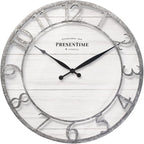 Presentime & Co 21" Farmhouse Series Wall Clock, Shiplap Style, Raised 3D by Presentime