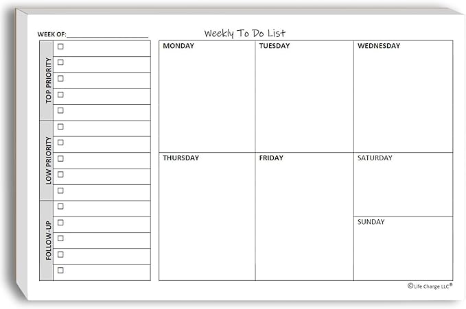 Weekly TO DO List Notepads Task Pad Planner w/Daily Checklist, Priority ToDo & - Image 8
