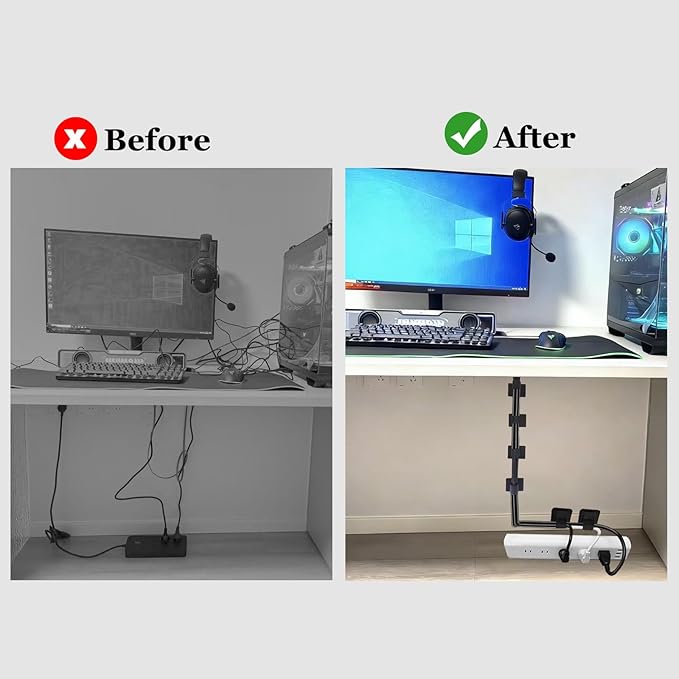 Ulinca Cable Management Under Desk, Enhanced Wire Holder. Cord Organizer - Image 8
