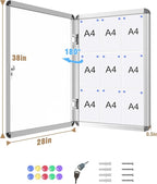 Mifuro 38"x28" Enclosed Bulletin Board, Lockable Weather-Resistant Aluminum - Image 5