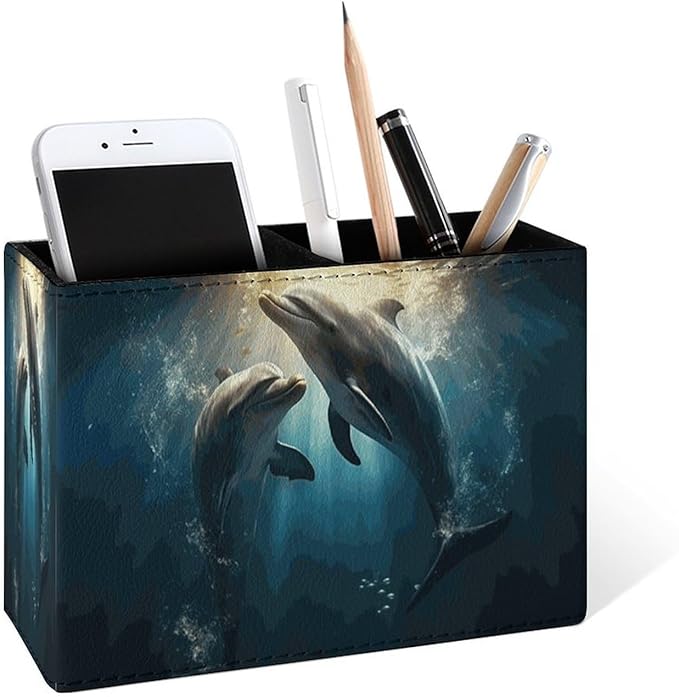 Famame Couple Dolphins Underwater Pencil Holder by Famame