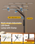 guardking adjustable led desk lamp for home office, side view