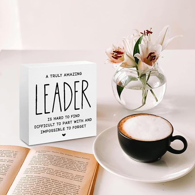Leader Appreciation Gifts Leadership Gifts, Inspirational Office Decor Wooden - Image 4
