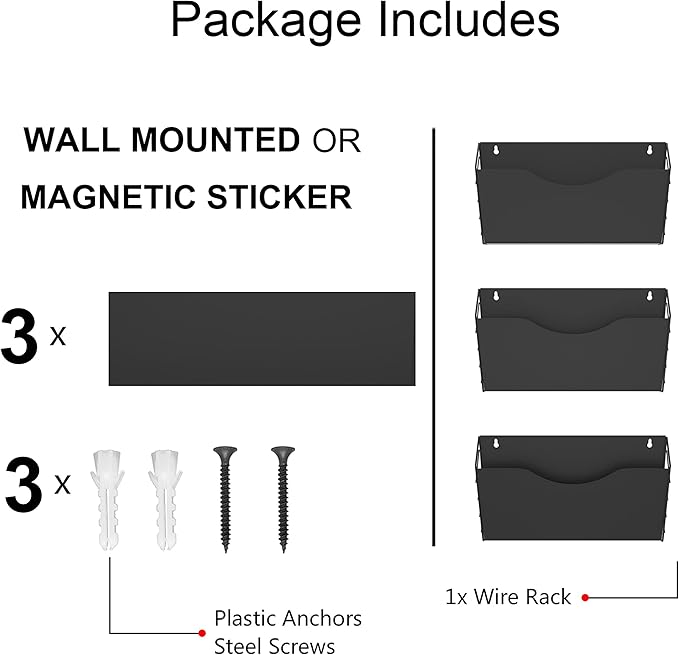 3 Pockets Magnetic File Holder for File Cabinets, Refrigerator, Magnetic Paper - Image 5
