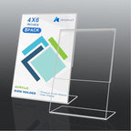 DESONAUT 8Pack Slanted Back Acrylic Sign Holder 4 x 6Inches，Clear Plastic Sign - Image 3