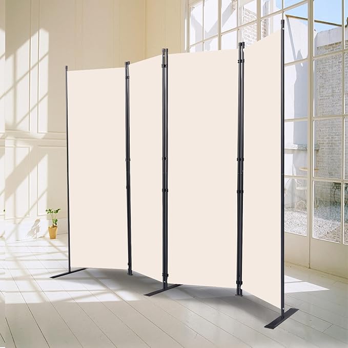 CHOSENM Room Divider, 4 Panel Folding Privacy Screens - Image 6