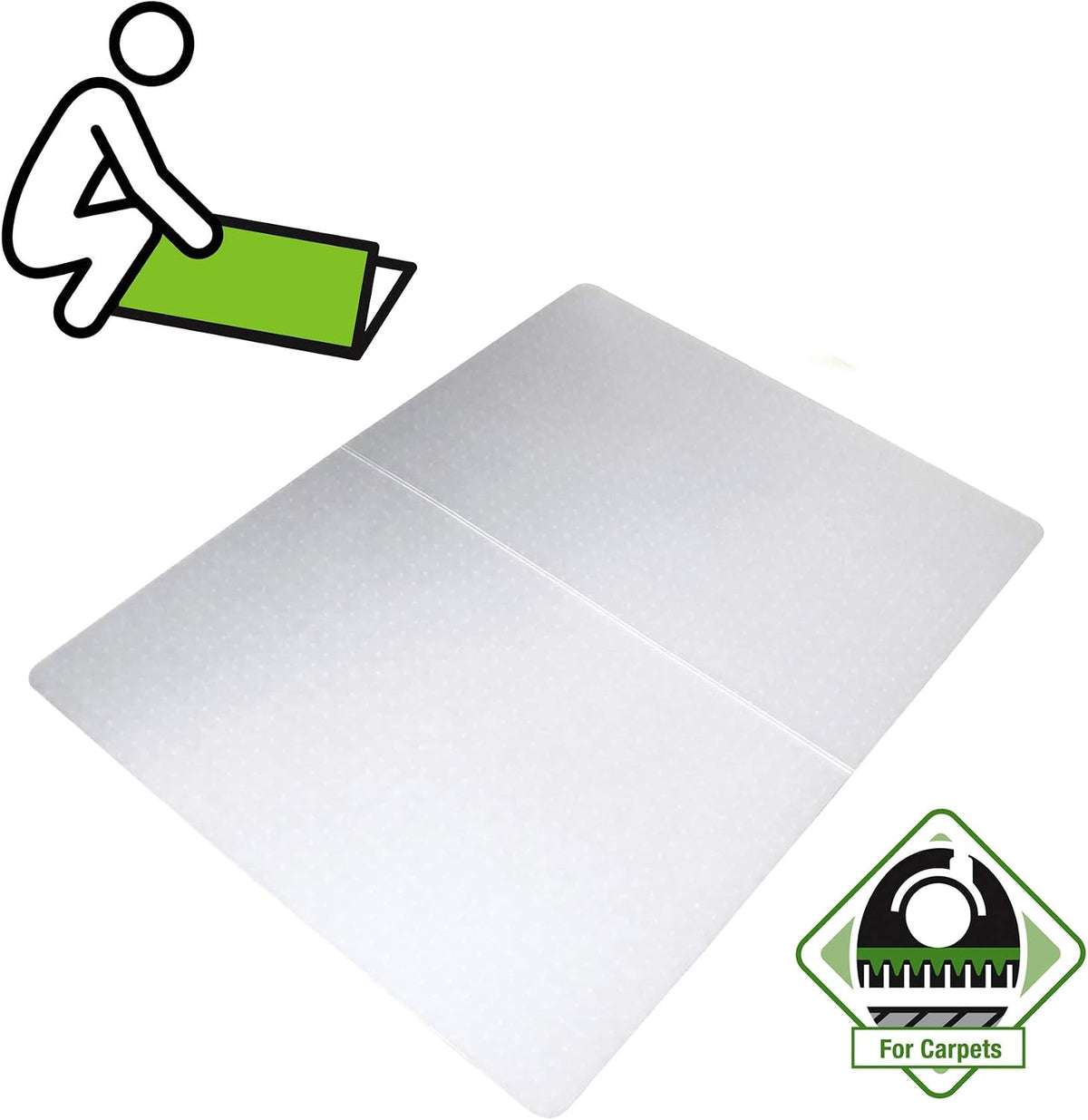 Marvelux White Office Chair Mat for Carpeted Floors 35.5"x46" Recta...