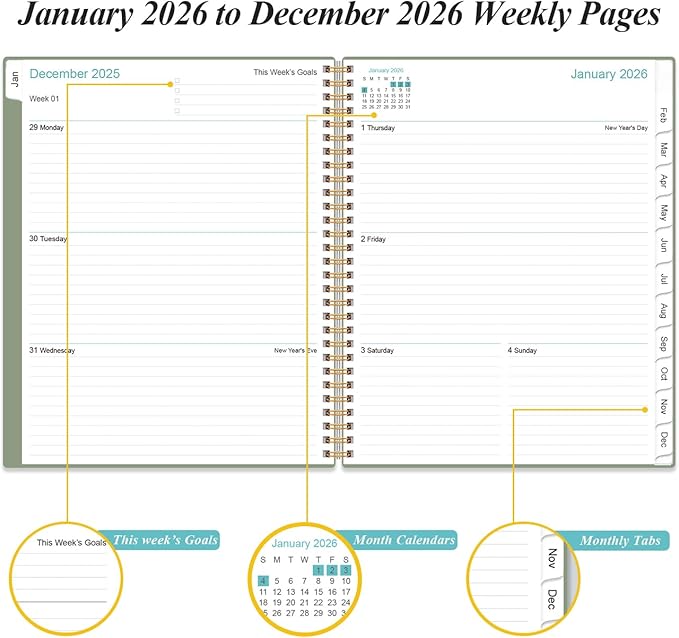 2026 Planner - Weekly Monthly Planner 2026 from January 2026 to December 2026 - Image 3