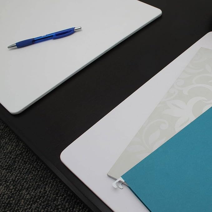 Dacasso 17" x 14" White Leatherette Luxury Conference Table Pad - Image 6