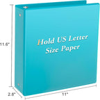 CIXILDTS 2-inch Round Ring Binder, Durable 2" 3 Ring Binder Fit Letter Size - Image 2