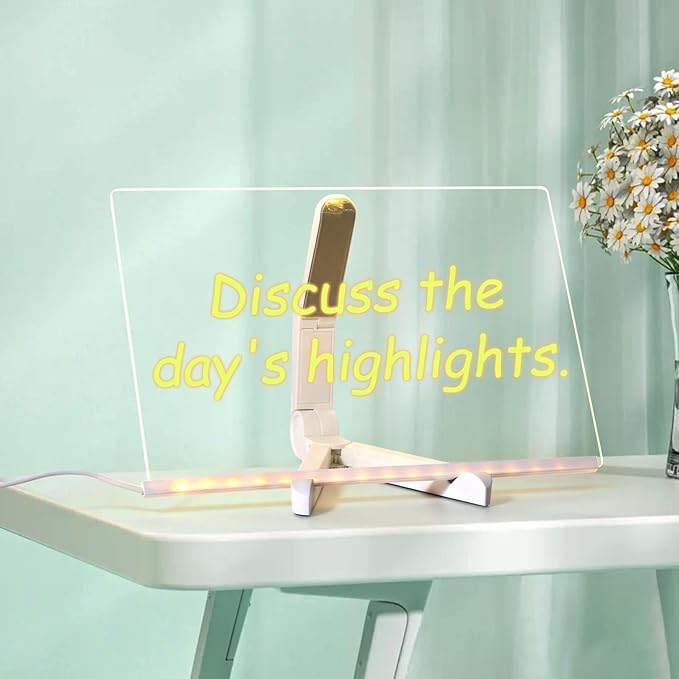 Acrylic Dry Erase Board with Light 11.8 X 7.9” Clear Light up Dry Erase Board - Image 7