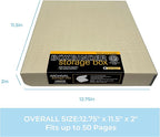 Lineco, Archival Tan 3-Ring Binder Preservation Album Box 12.25 x 11.25 x 2 - Image 2